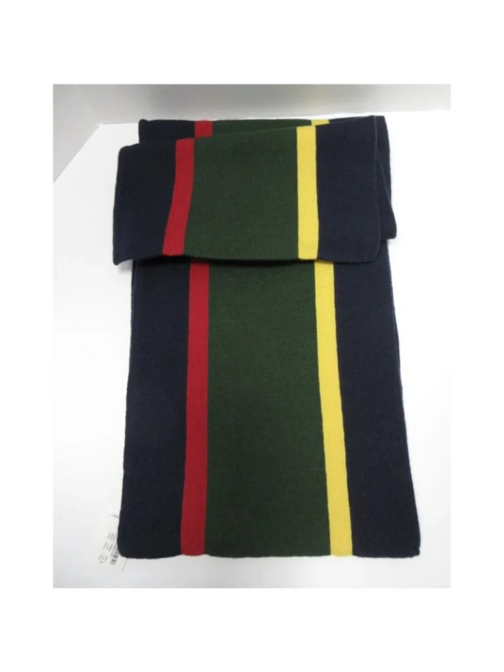 J Crew Scarf One Size Green Wool Cashmere Striped Preppy Winter Y2K NEW